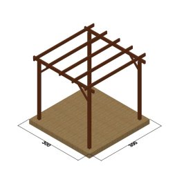 Ξύλινος σκελετός πέργκολας 400 x 400εκ.