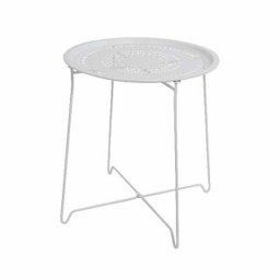 ΤΡΑΠΕΖΑΚΙ IRON DECO Φ54X52CM - ΛΕΥΚΟ