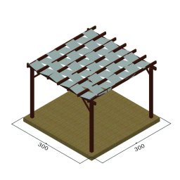 Ξύλινη πέργκολα με τεντόπανο 48,3εκ. - 300 x 400εκ.