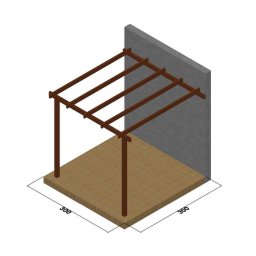 Ξύλινος σκελετός πέρκολας απο τοίχο 400 x 500εκ.